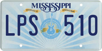 MS license plate LPS510