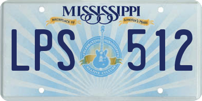 MS license plate LPS512