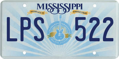 MS license plate LPS522