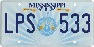 MS license plate LPS533