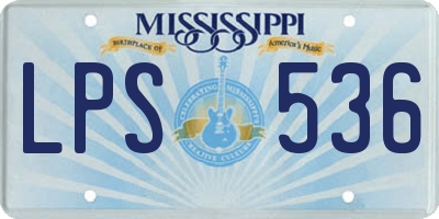 MS license plate LPS536