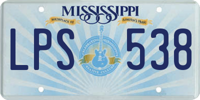 MS license plate LPS538