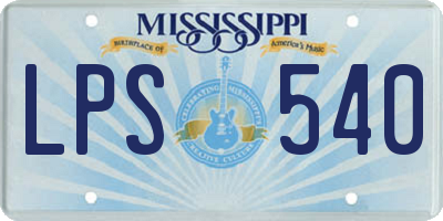 MS license plate LPS540