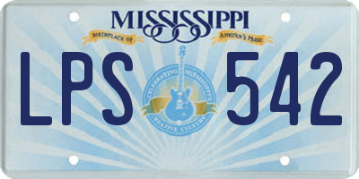 MS license plate LPS542