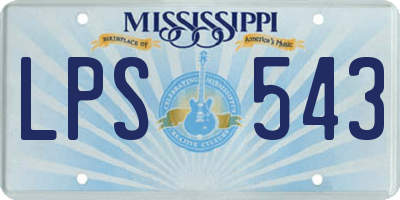 MS license plate LPS543