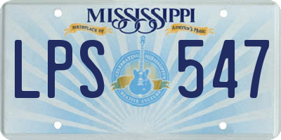 MS license plate LPS547