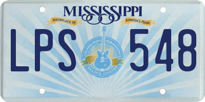 MS license plate LPS548