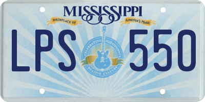 MS license plate LPS550