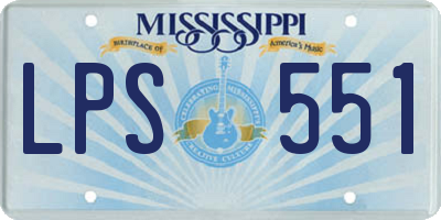 MS license plate LPS551