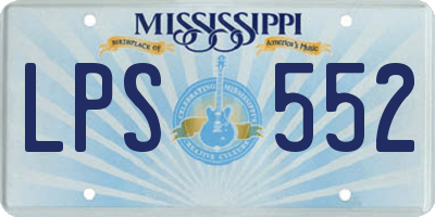 MS license plate LPS552