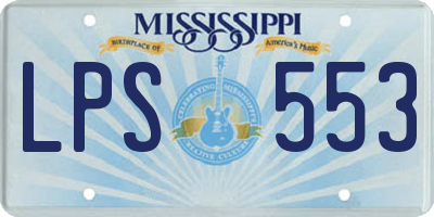 MS license plate LPS553