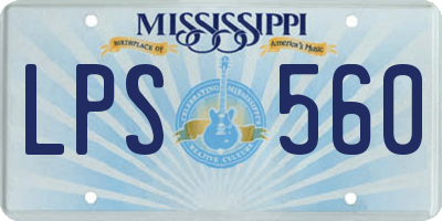 MS license plate LPS560