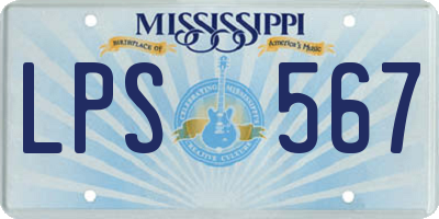 MS license plate LPS567