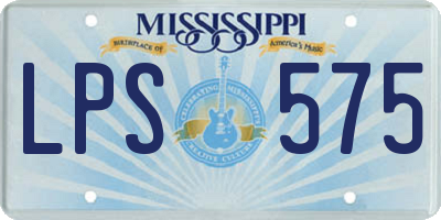 MS license plate LPS575
