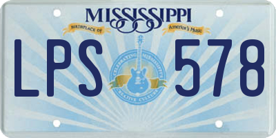 MS license plate LPS578