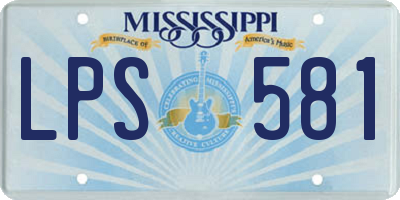MS license plate LPS581