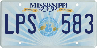 MS license plate LPS583