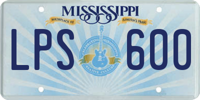 MS license plate LPS600