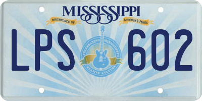 MS license plate LPS602