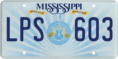 MS license plate LPS603