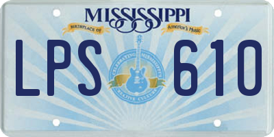 MS license plate LPS610