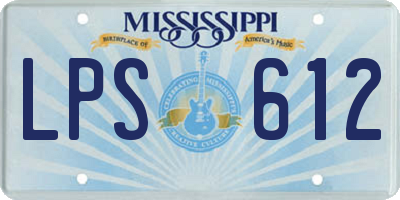 MS license plate LPS612