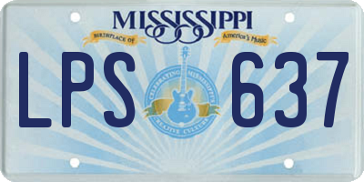 MS license plate LPS637