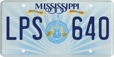 MS license plate LPS640
