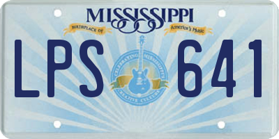 MS license plate LPS641