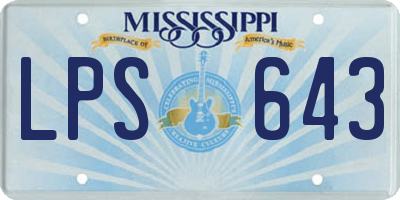 MS license plate LPS643