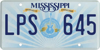 MS license plate LPS645