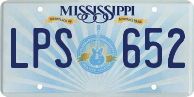 MS license plate LPS652