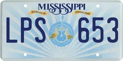 MS license plate LPS653