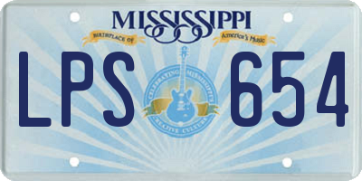 MS license plate LPS654