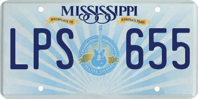 MS license plate LPS655
