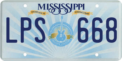 MS license plate LPS668