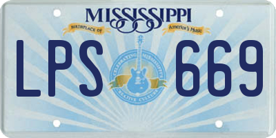 MS license plate LPS669