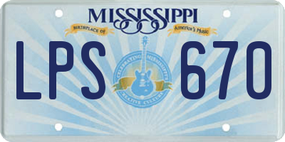 MS license plate LPS670