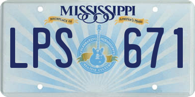MS license plate LPS671