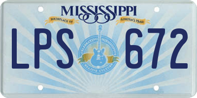 MS license plate LPS672
