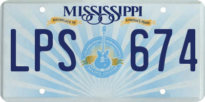 MS license plate LPS674