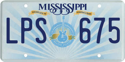 MS license plate LPS675