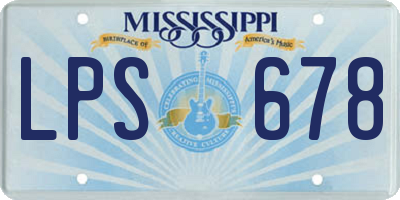 MS license plate LPS678