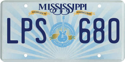 MS license plate LPS680