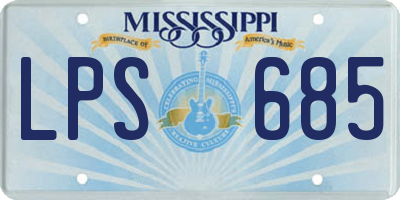 MS license plate LPS685