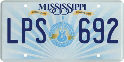 MS license plate LPS692