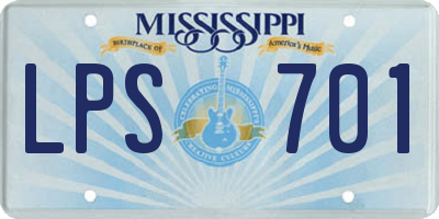 MS license plate LPS701