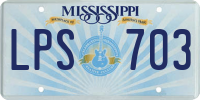 MS license plate LPS703