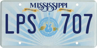 MS license plate LPS707