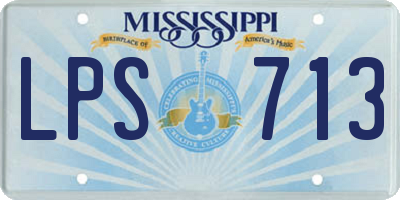 MS license plate LPS713